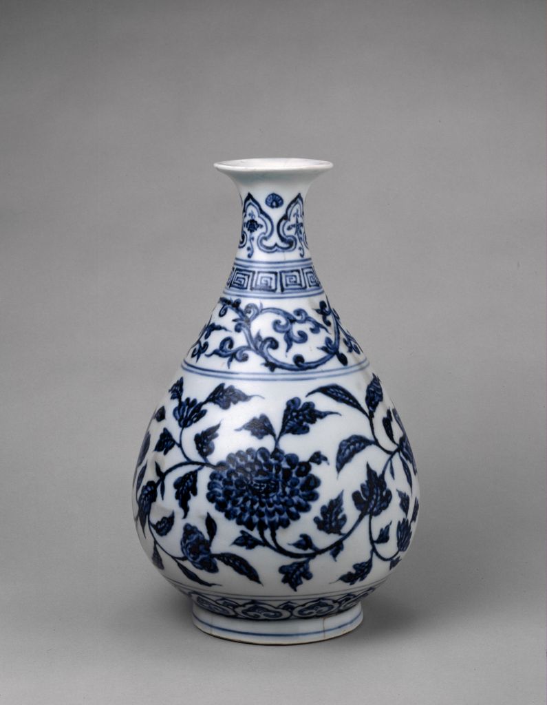 图片[1]-Blue and white jade pot spring vase-China Archive